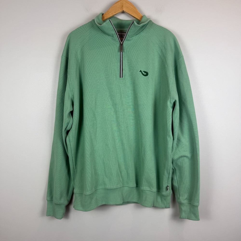 Mojo Sportswear Sweatshirt Mens XL Green Long Sleeve 1/4 Zip Performance Classic
